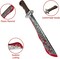 4E's Novelty 17" Fake Bloody Machete Costume Prop – Large Plastic Knife with Realistic Blood Stains for Halloween Costumes, Horror Props, Haunted House Décor, Safe for Kids & Adults
